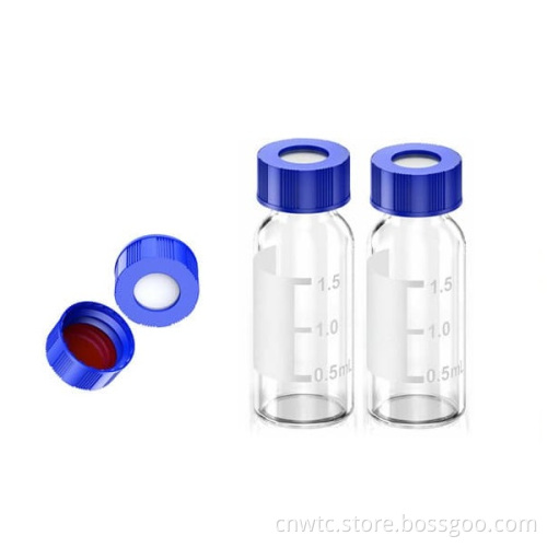 Clear Amber 2ml Glass HPLC Autosampler Vials with Screw Caps - Transparent Sample Vials for Chromatography